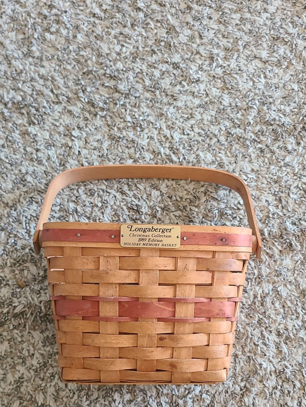 LONGABERGER CHRISTMAS COLLECTION HOLIDAY MEMORY BASKET 1989 - Picture 1 of 4